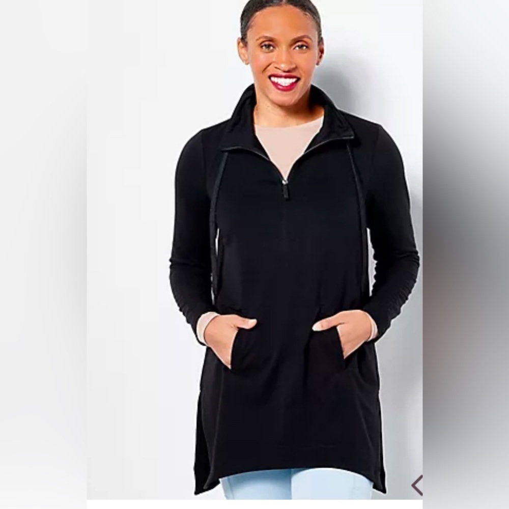 Susan Graver SG Sport Petite Cloud 9 Terry Raglan-Sleeve Tunic